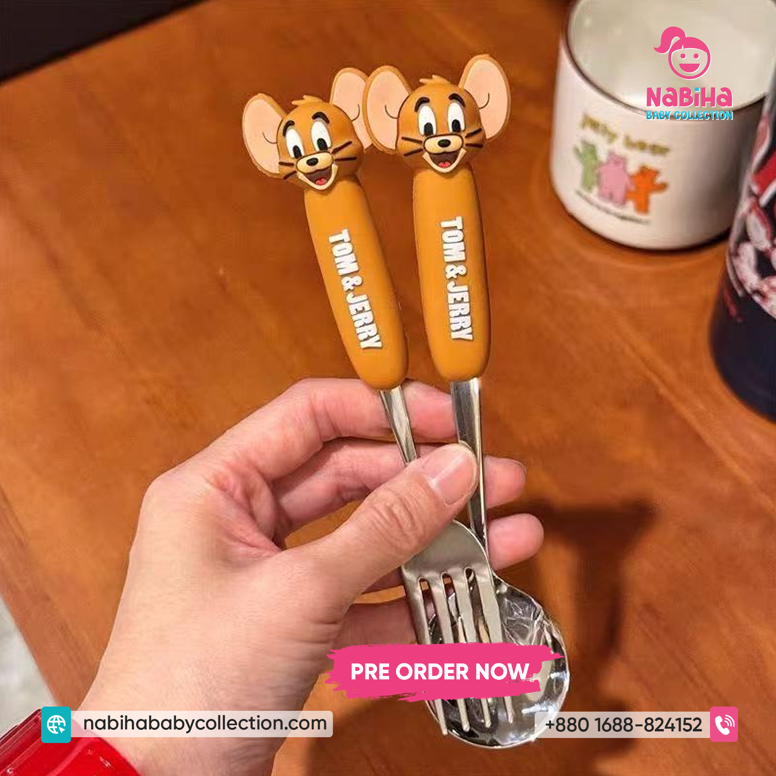 Tom & Jerry Cartoon Kids Spoon & Fork Set