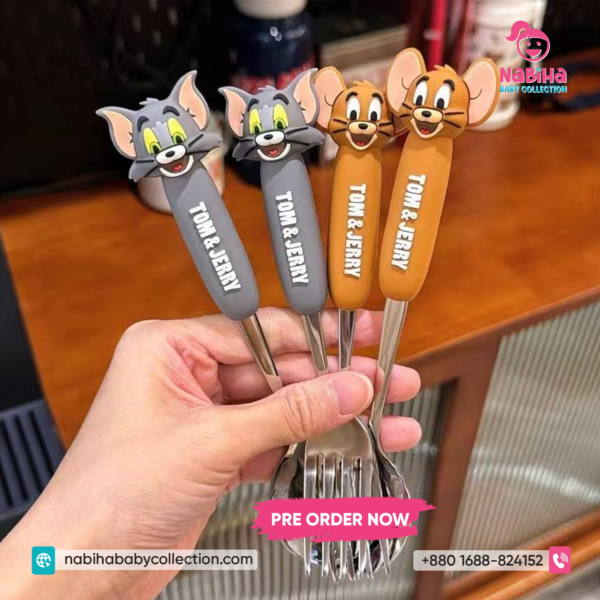 Tom & Jerry Cartoon Kids Spoon & Fork Set
