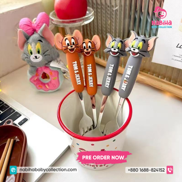 Tom & Jerry Cartoon Kids Spoon & Fork Set