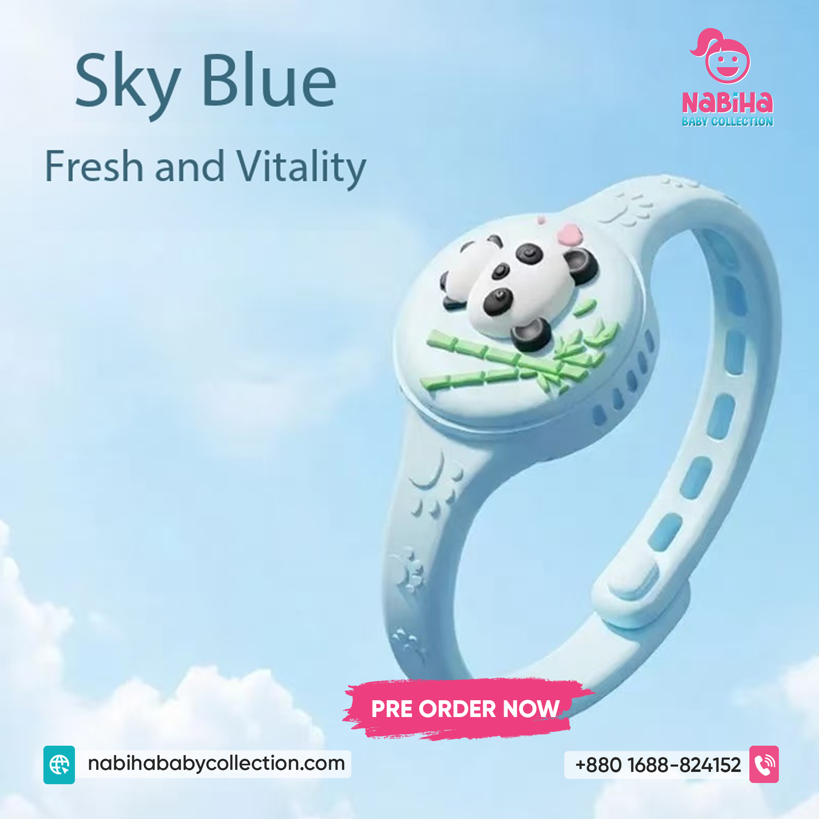 Panda Herbal Mosquito Repellent Bracelet for Kids