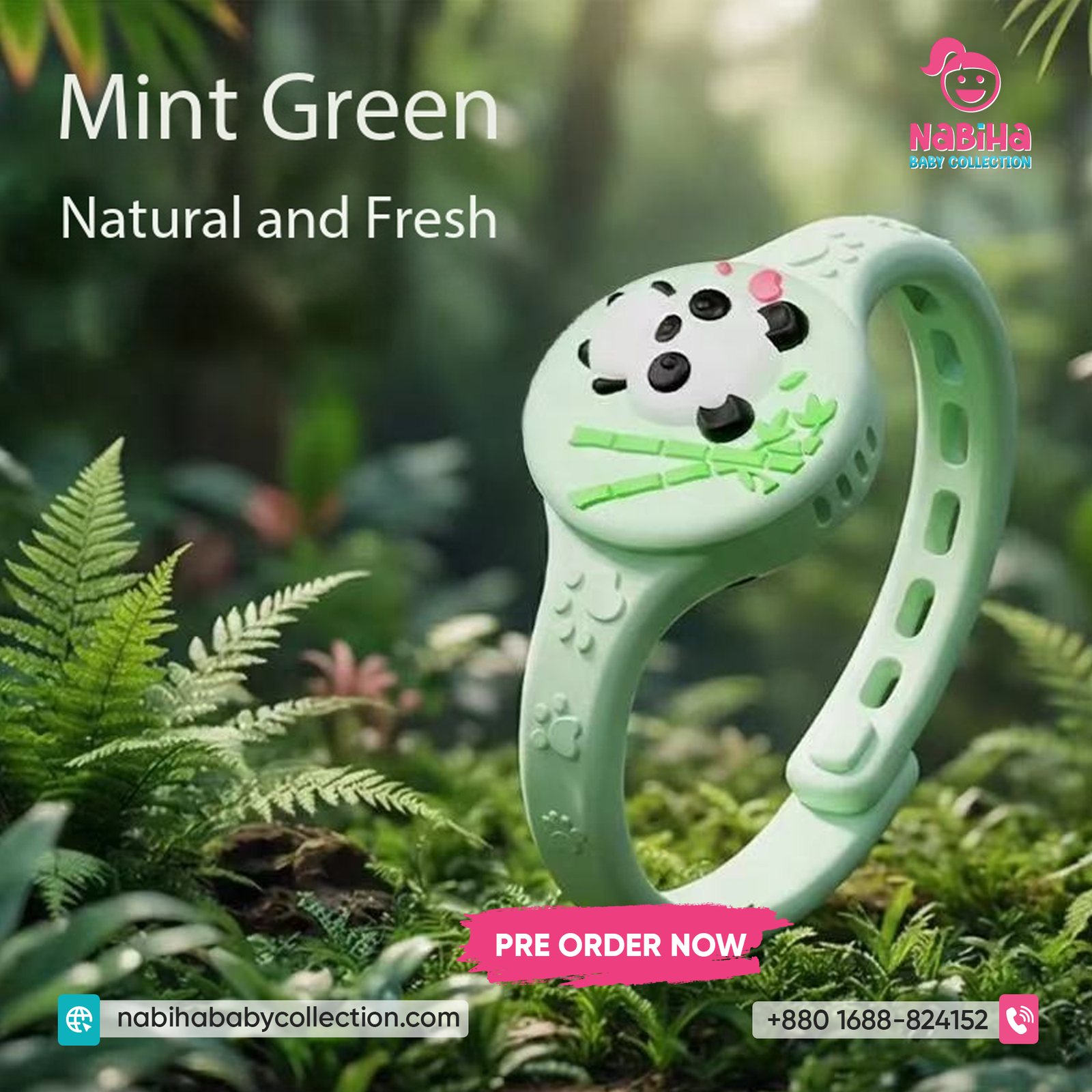 Panda Herbal Mosquito Repellent Bracelet for Kids
