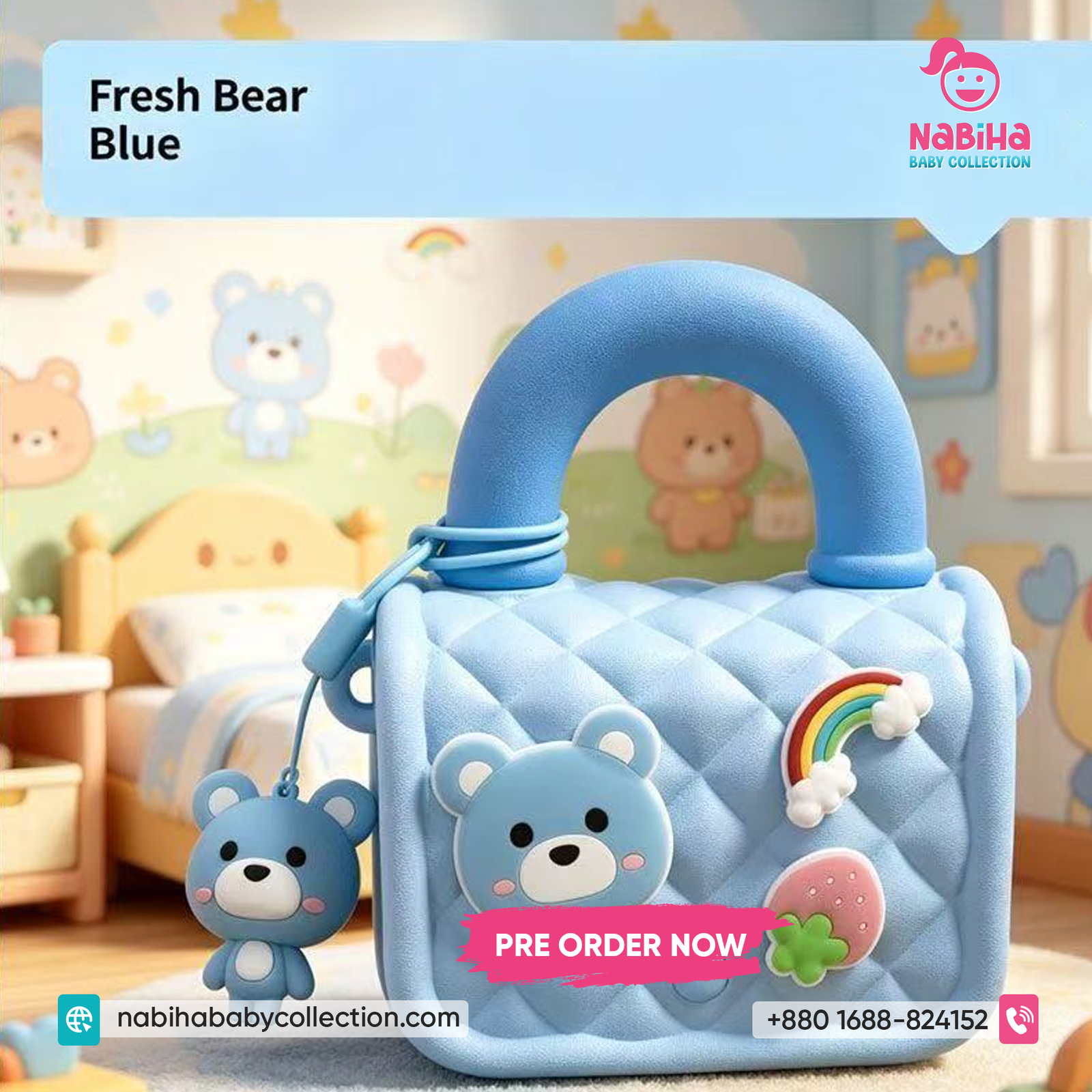 Cute Quilted Kids Handbag – Mini Cartoon Shoulder Bag for Girls