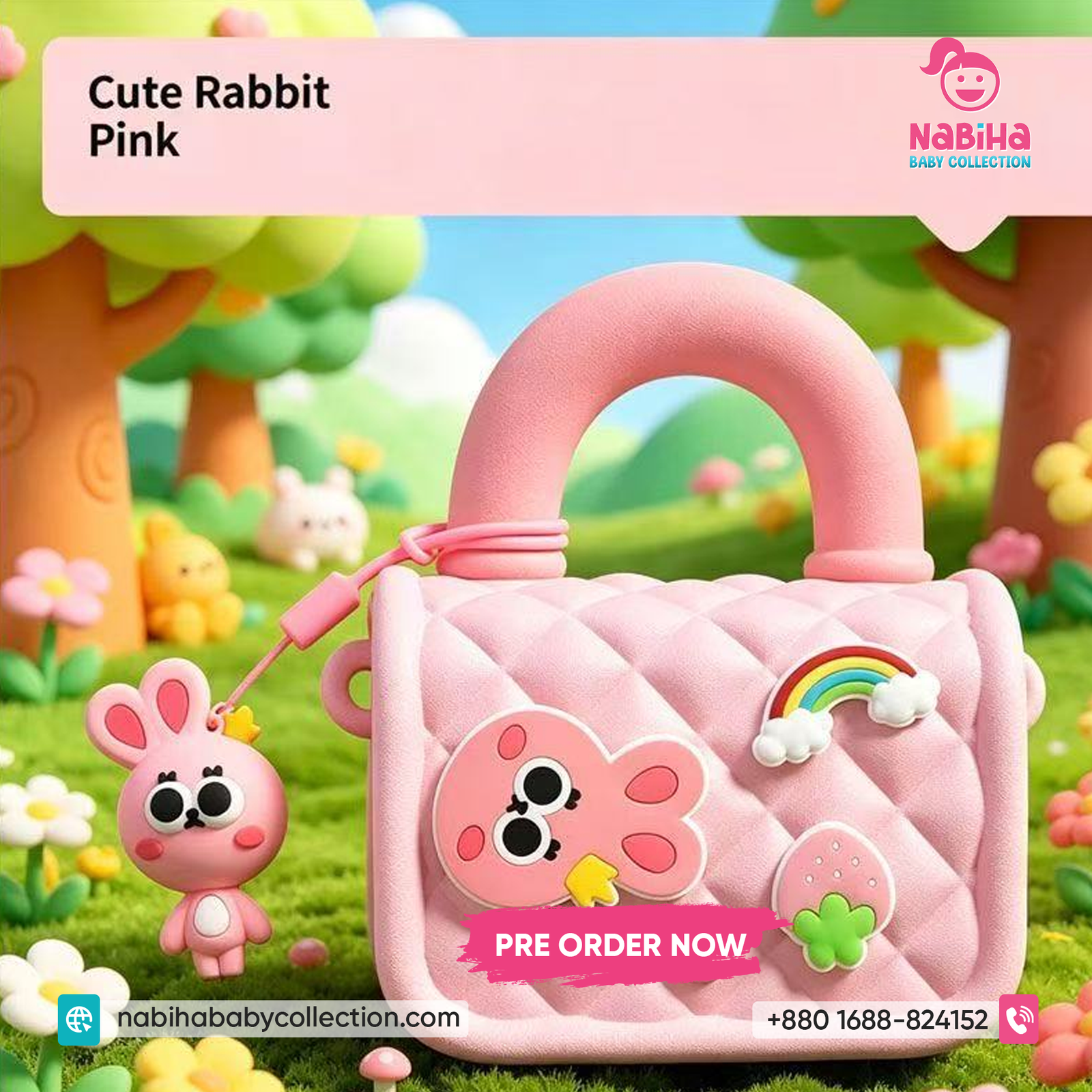 Cute Quilted Kids Handbag – Mini Cartoon Shoulder Bag for Girls