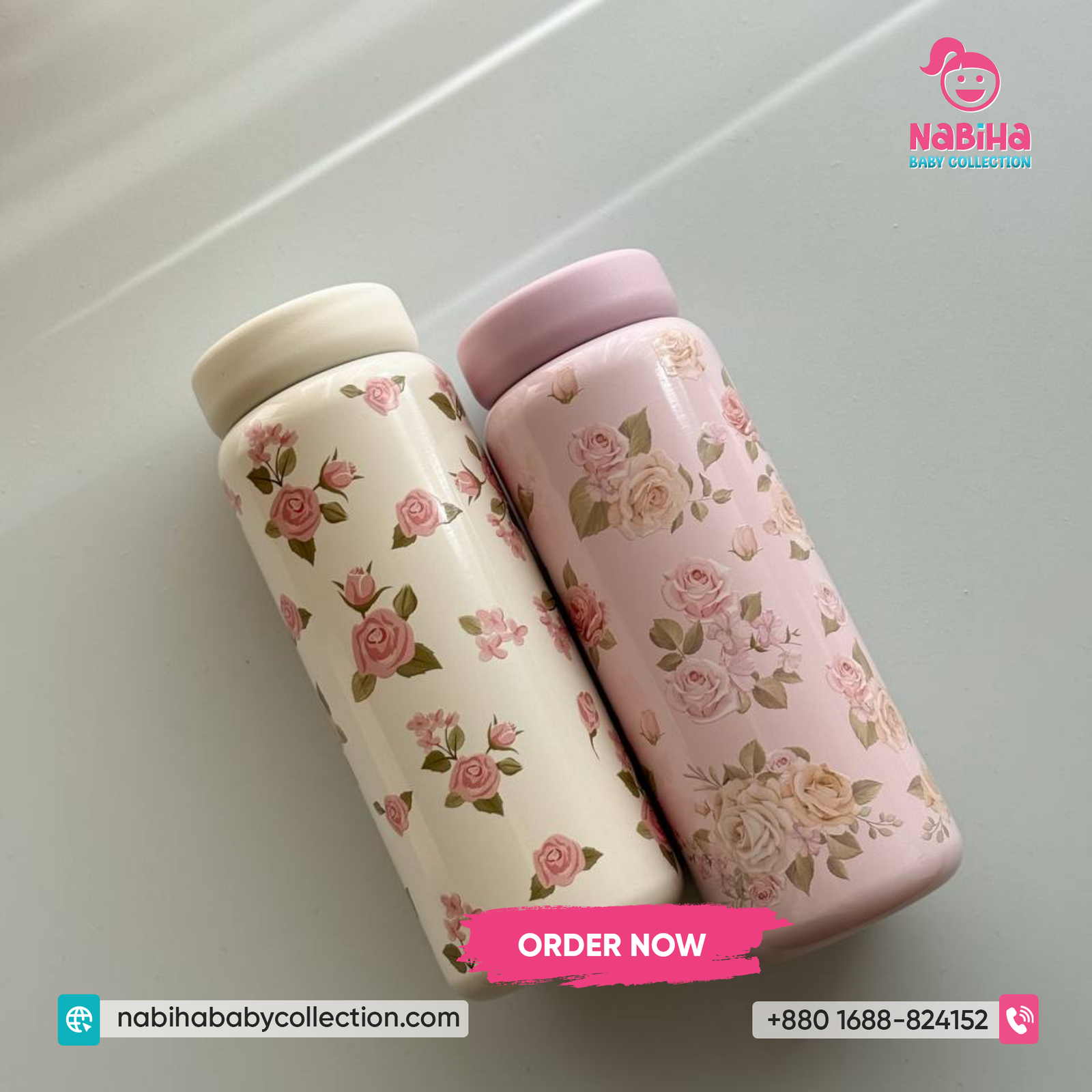Floral Printed Insulated Water Bottle