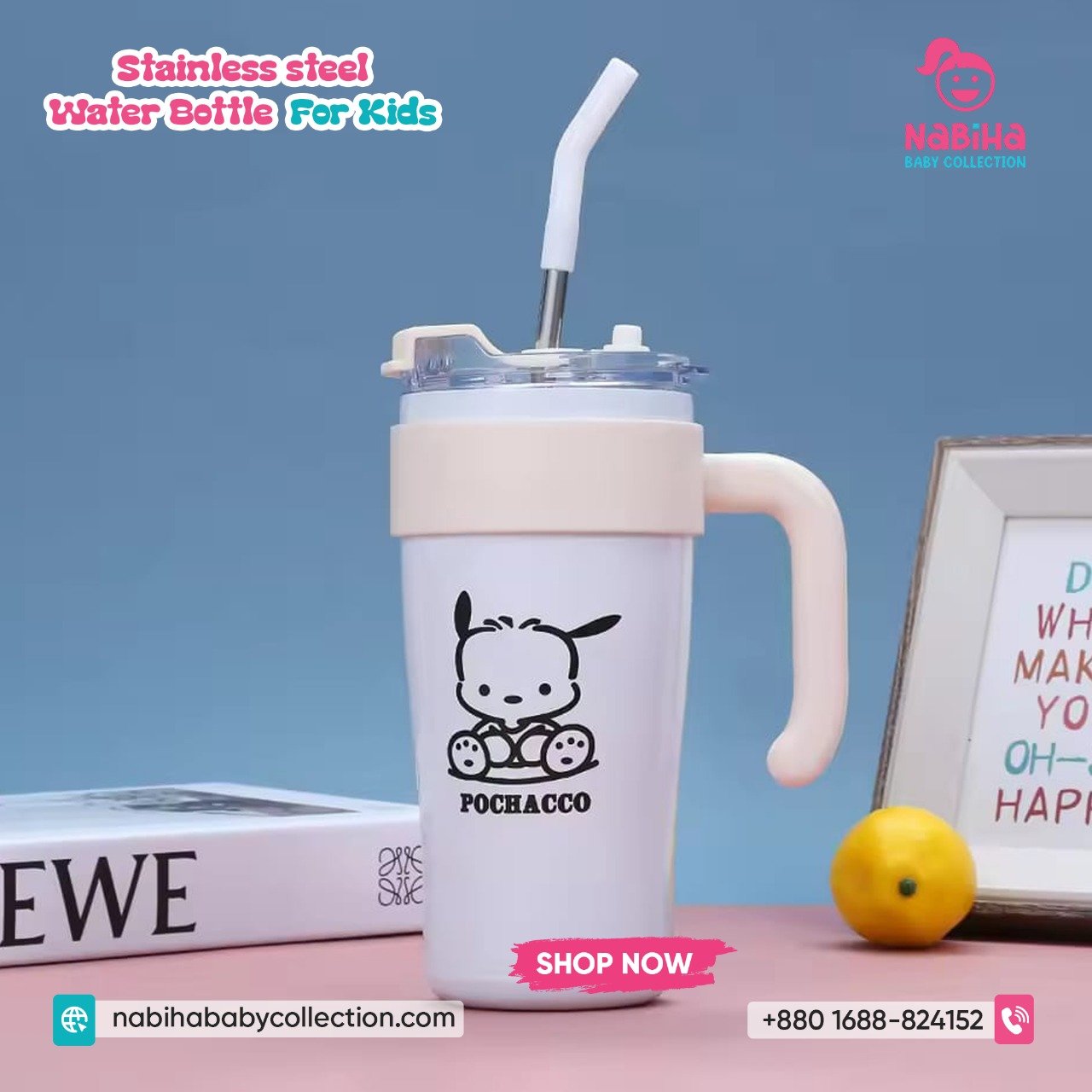Sanrio Character Kids Stainless Steel Straw Bottle