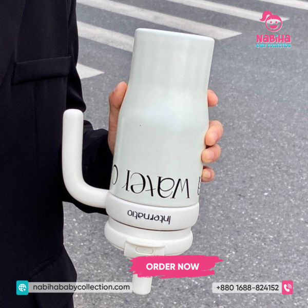 Internatio Water Cup – 550ml Insulated Stainless Steel Tumbler with Handle & Straw