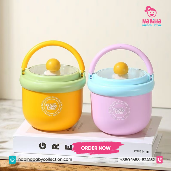 Premium Baby Food Thermos Bowl with Spoon & Handle Lid