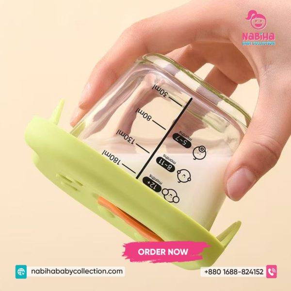 Premium Baby Glass Food Storage Bowl with Silicone Lid