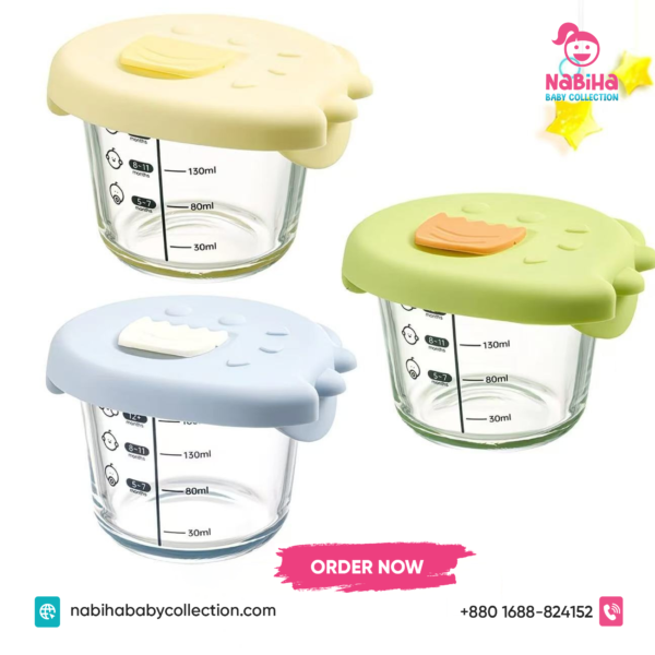 Premium Baby Glass Food Storage Bowl with Silicone Lid