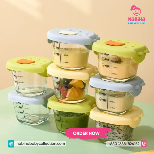 Premium Baby Glass Food Storage Bowl with Silicone Lid