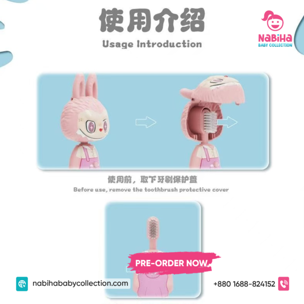 Bubu Transformable Kids Toothbrush – Cute Bunny Edition
