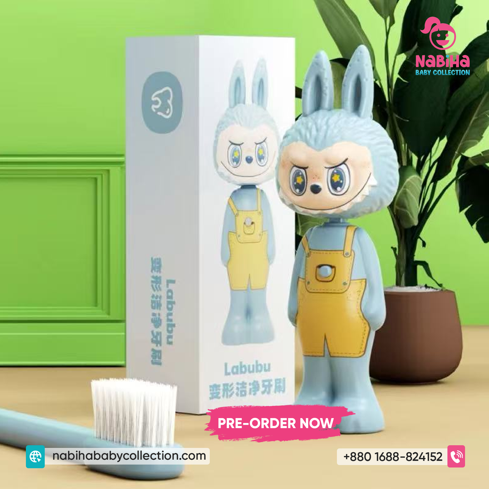 Bubu Transformable Kids Toothbrush – Cute Bunny Edition