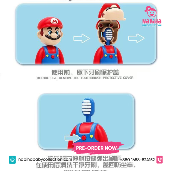 Super Hero Character Kids Soft Bristle Toothbrush with Cap