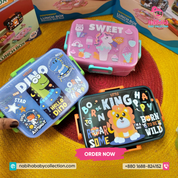 Cartoon Kids Lunch Box – SUS 304 Stainless Steel School Tiffin Box