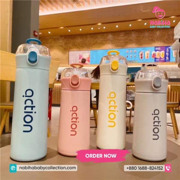 Action Kids Stainless Steel Water Bottle (350ml–500ml) – Leak Proof Thermal Flask