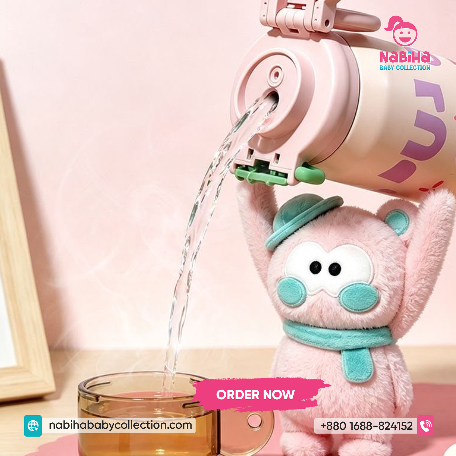 Lucky Cartoon Kids Stainless Steel Water Bottle – Leak Proof Thermal Flask