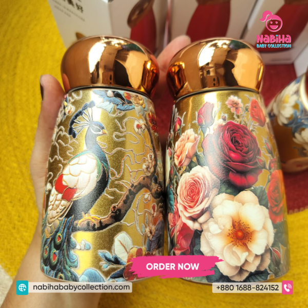 Luxury Gold Printed Thermal Water Bottle 230ml