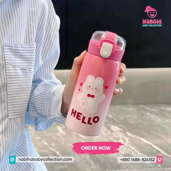 Cute Cartoon Kids Stainless Steel Water Bottle (350ml–500ml)