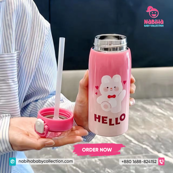 Cute Cartoon Kids Stainless Steel Water Bottle (350ml–500ml)
