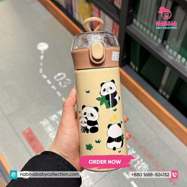 Panda Print Insulated Thermos Water Bottle –500ml