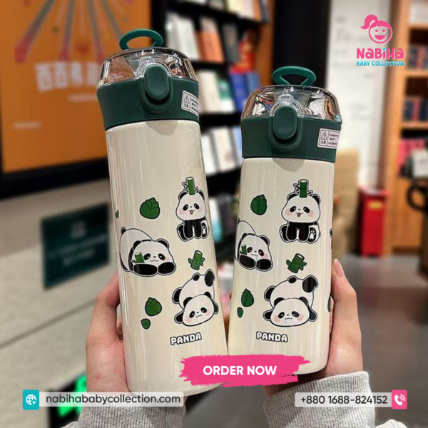 Panda Print Insulated Thermos Water Bottle –500ml