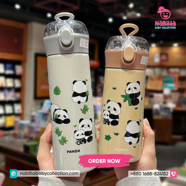 Panda Print Insulated Thermos Water Bottle –500ml