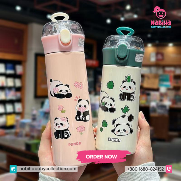 Panda Print Insulated Thermos Water Bottle –500ml