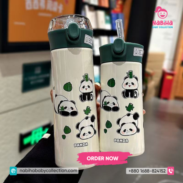 Panda Print Insulated Thermos Water Bottle –500ml