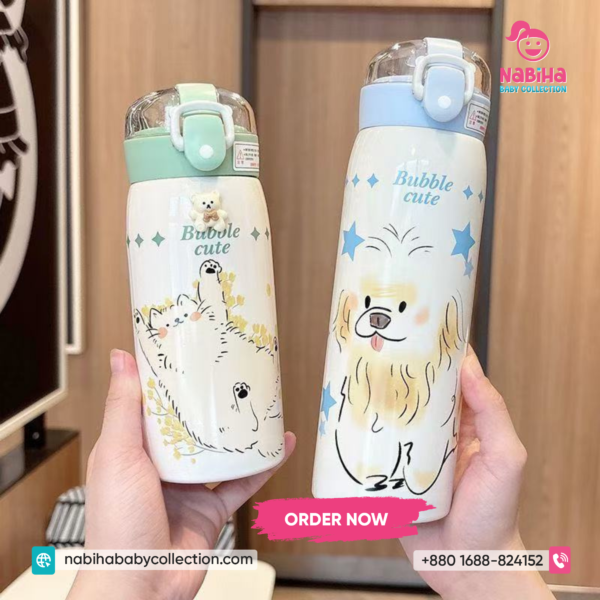 Bubble Cute Animal Print Insulated Thermos Bottle – (350-500ML)
