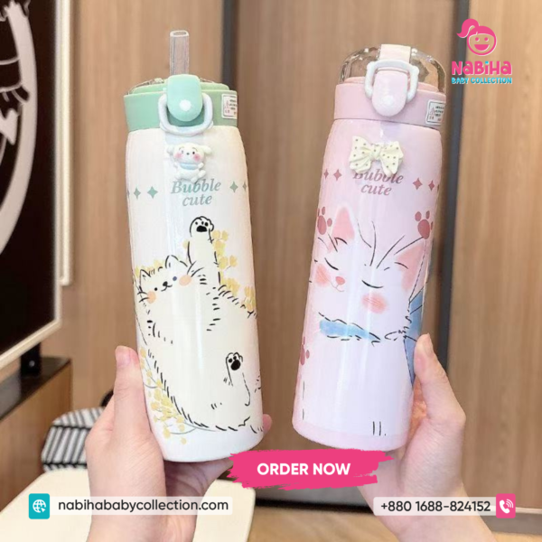 Bubble Cute Animal Print Insulated Thermos Bottle – (350-500ML)