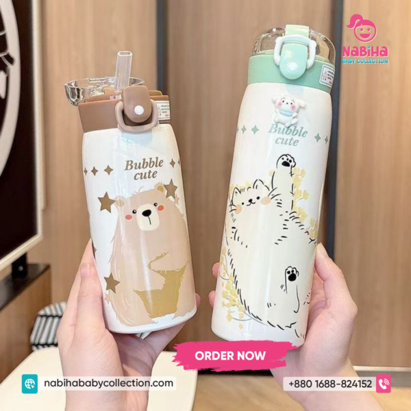 Bubble Cute Animal Print Insulated Thermos Bottle – (350-500ML)