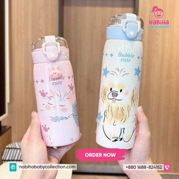 Bubble Cute Animal Print Insulated Thermos Bottle – (350-500ML)