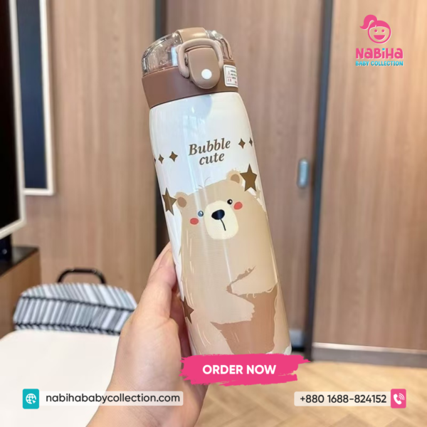 Bubble Cute Animal Print Insulated Thermos Bottle – (350-500ML)