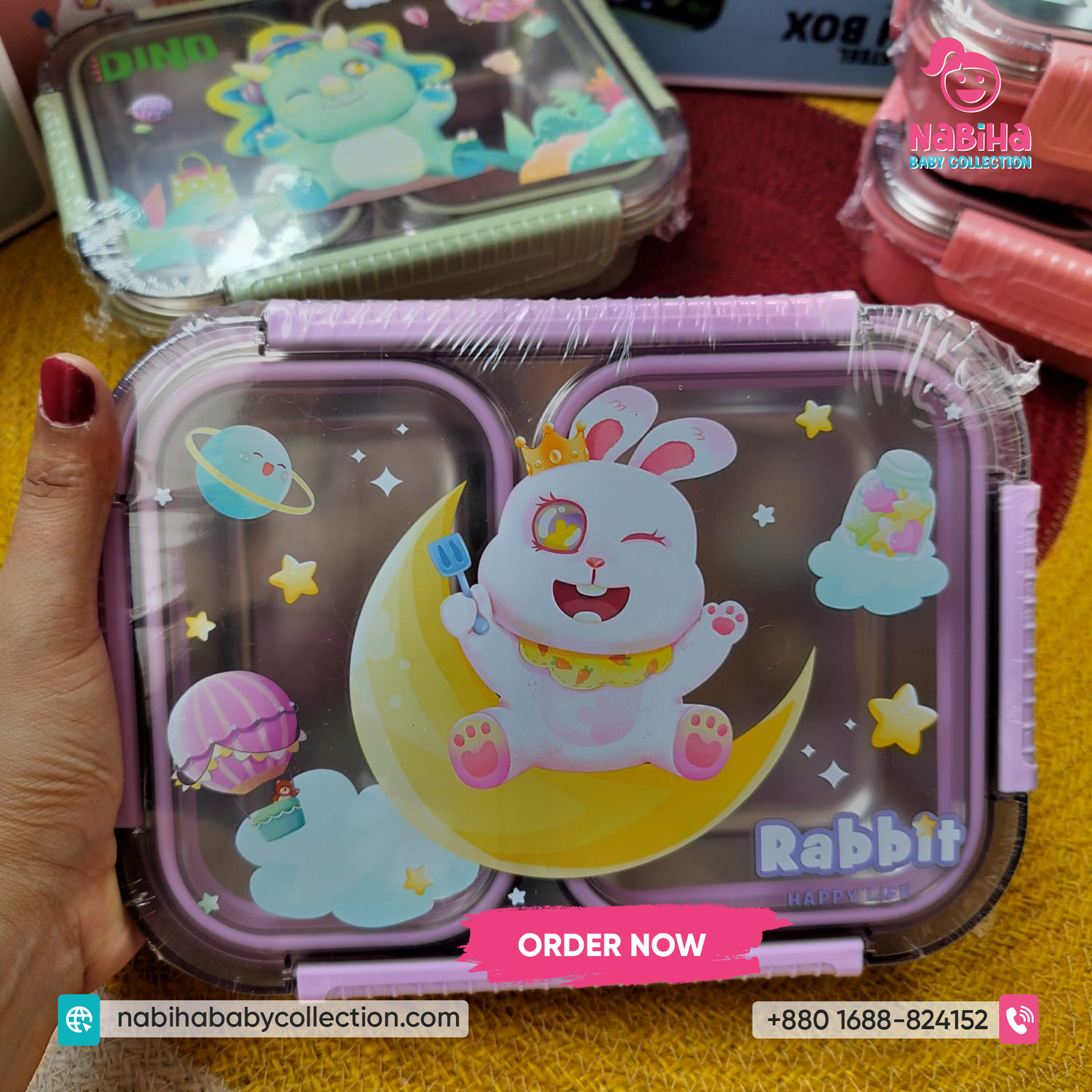 2 Layer Cartoon Kids Stainless Steel Lunch Box