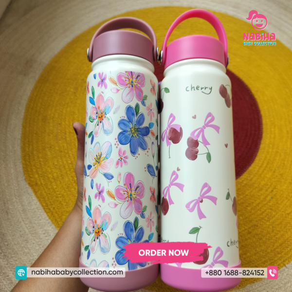 Floral Stainless Steel Thermal Water Bottle