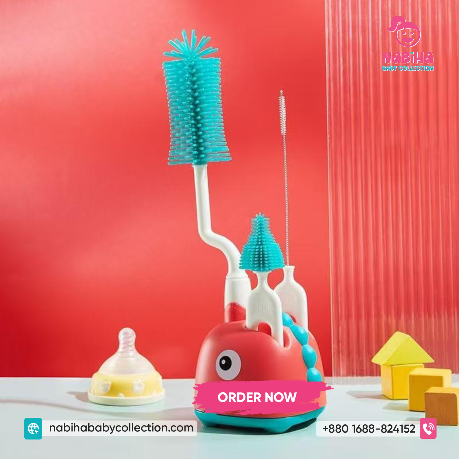 Baby Bottle Cleaning Brush Set – 5 in 1 Complete Cleaning Solution
