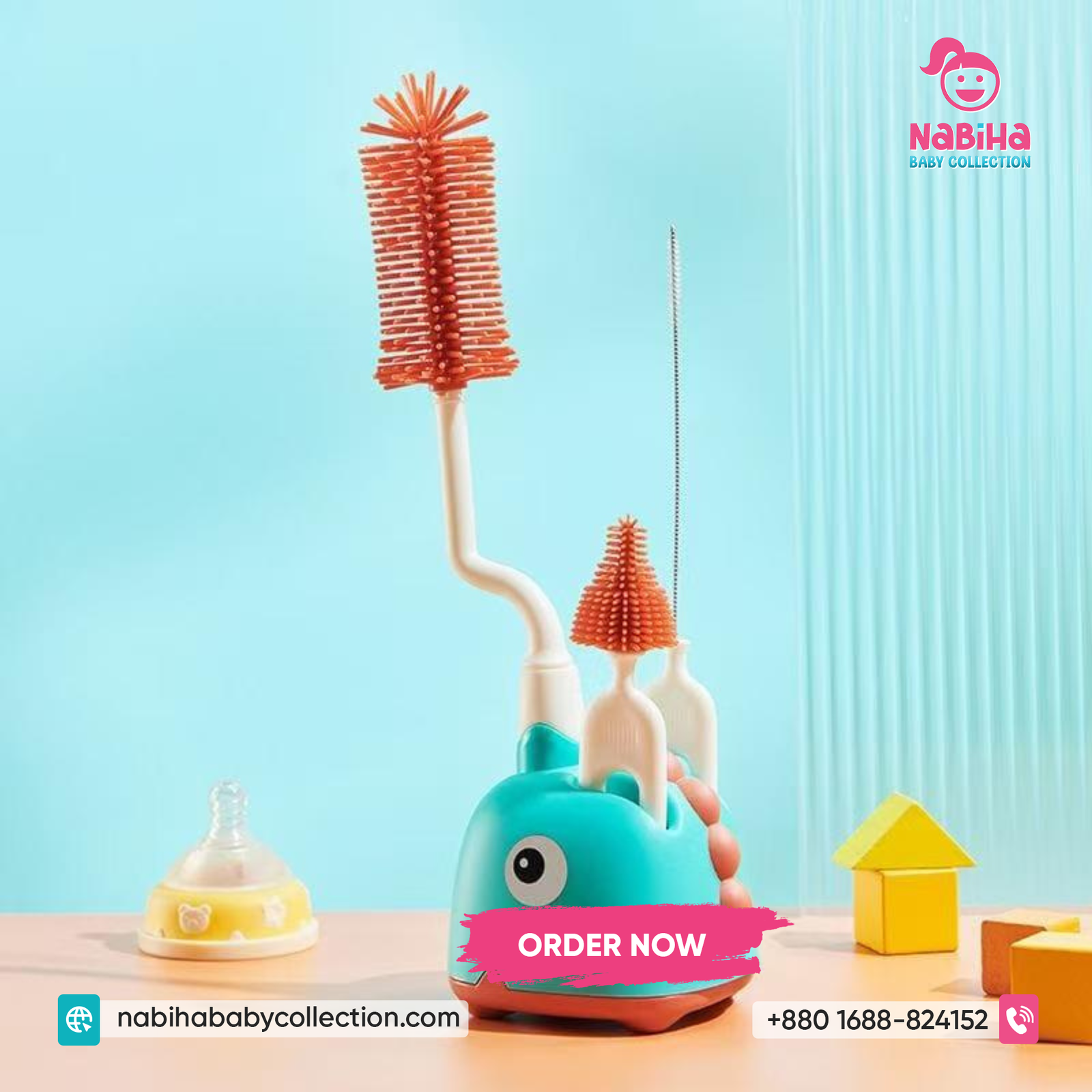 Baby Bottle Cleaning Brush Set – 5 in 1 Complete Cleaning Solution