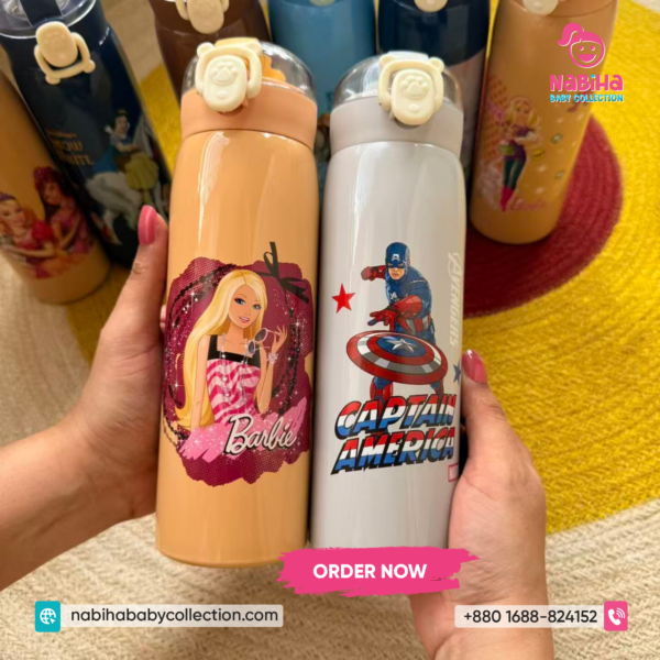 Cartoon Kids Thermos Water Bottle 480ml