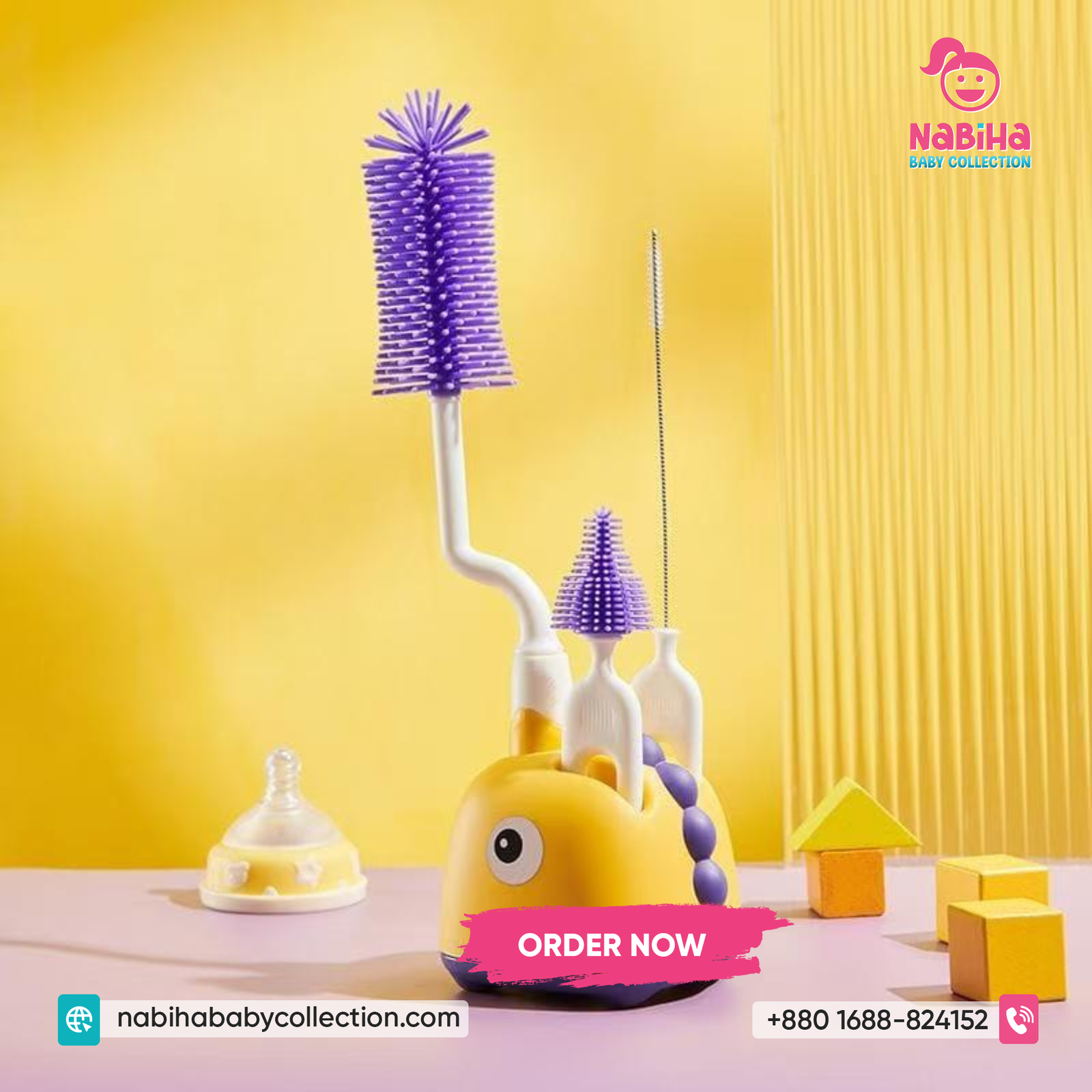 Baby Bottle Cleaning Brush Set – 5 in 1 Complete Cleaning Solution