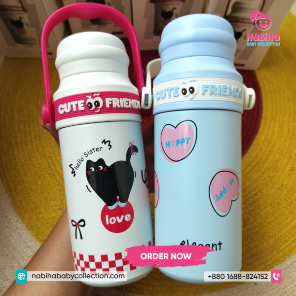 Cute Friends Kids Stainless Steel Thermos Bottle with Handle