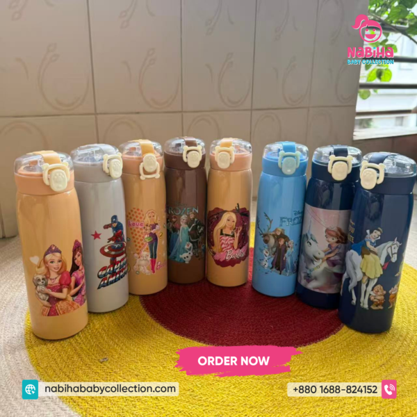 Cartoon Kids Thermos Water Bottle 480ml