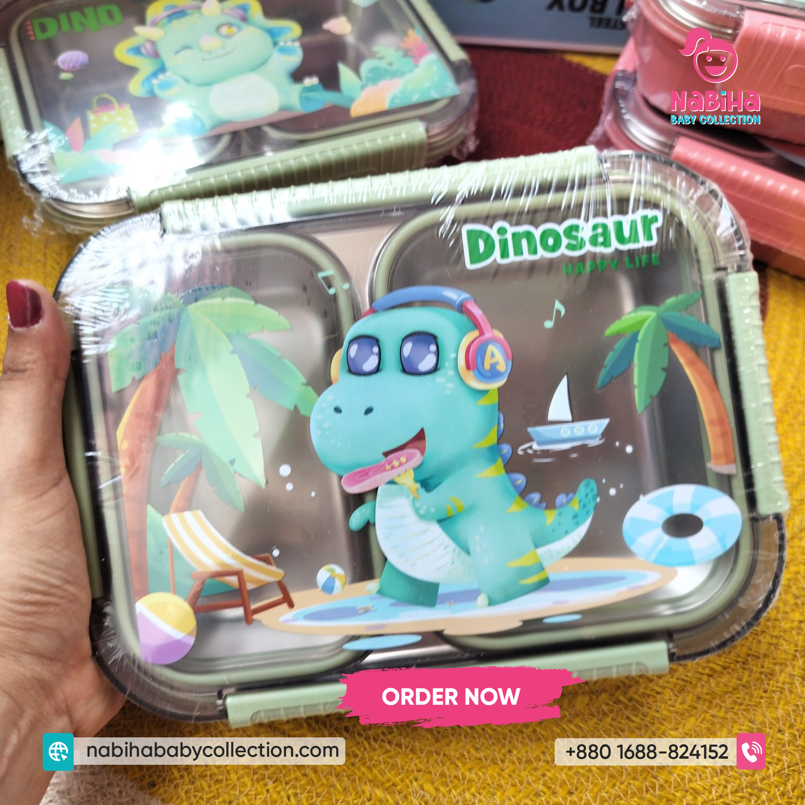 2 Layer Cartoon Kids Stainless Steel Lunch Box