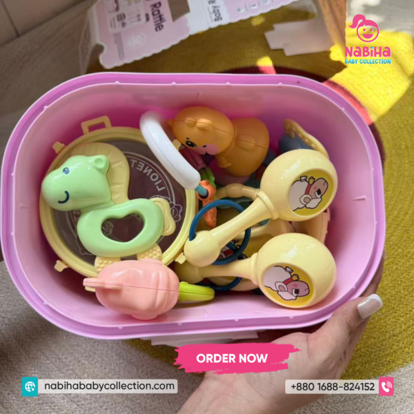 Premium Baby Rattle & Teether Set – 16 Pcs Newborn Toy Combo