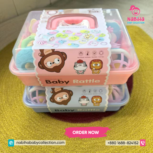Premium Baby Rattle & Teether Set – 18 Pcs Newborn Toy Combo