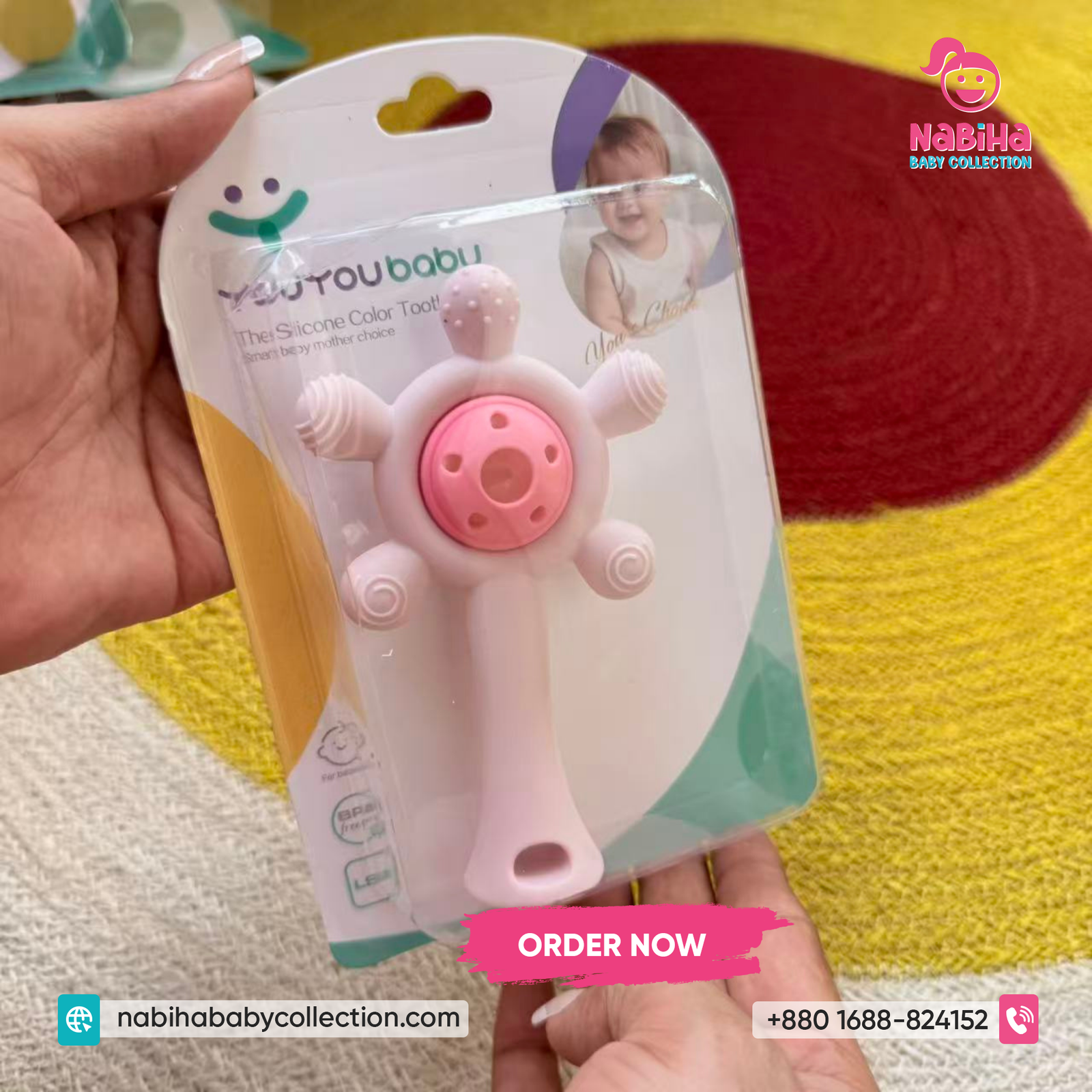 Premium Silicone Baby Rattle Teether