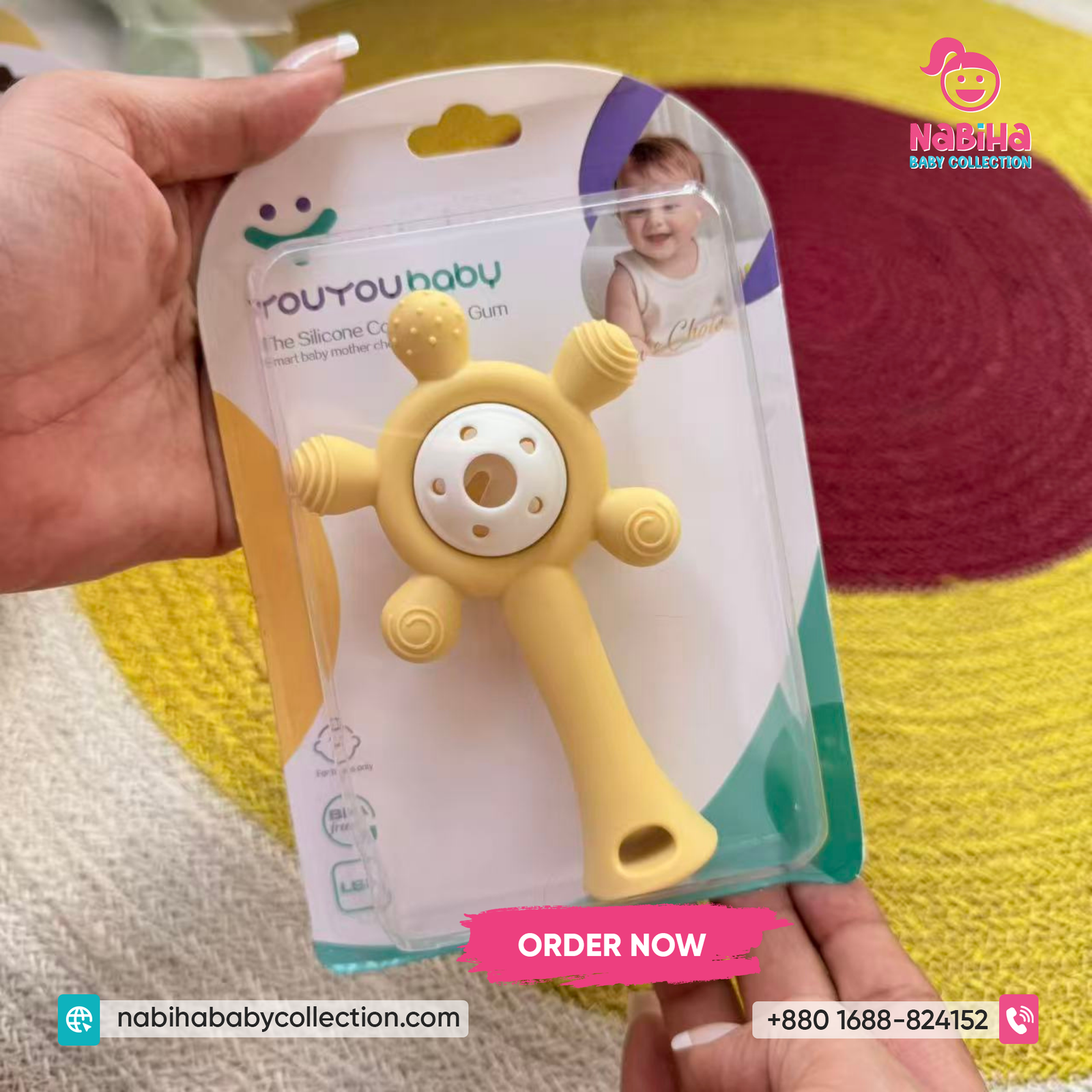 Premium Silicone Baby Rattle Teether