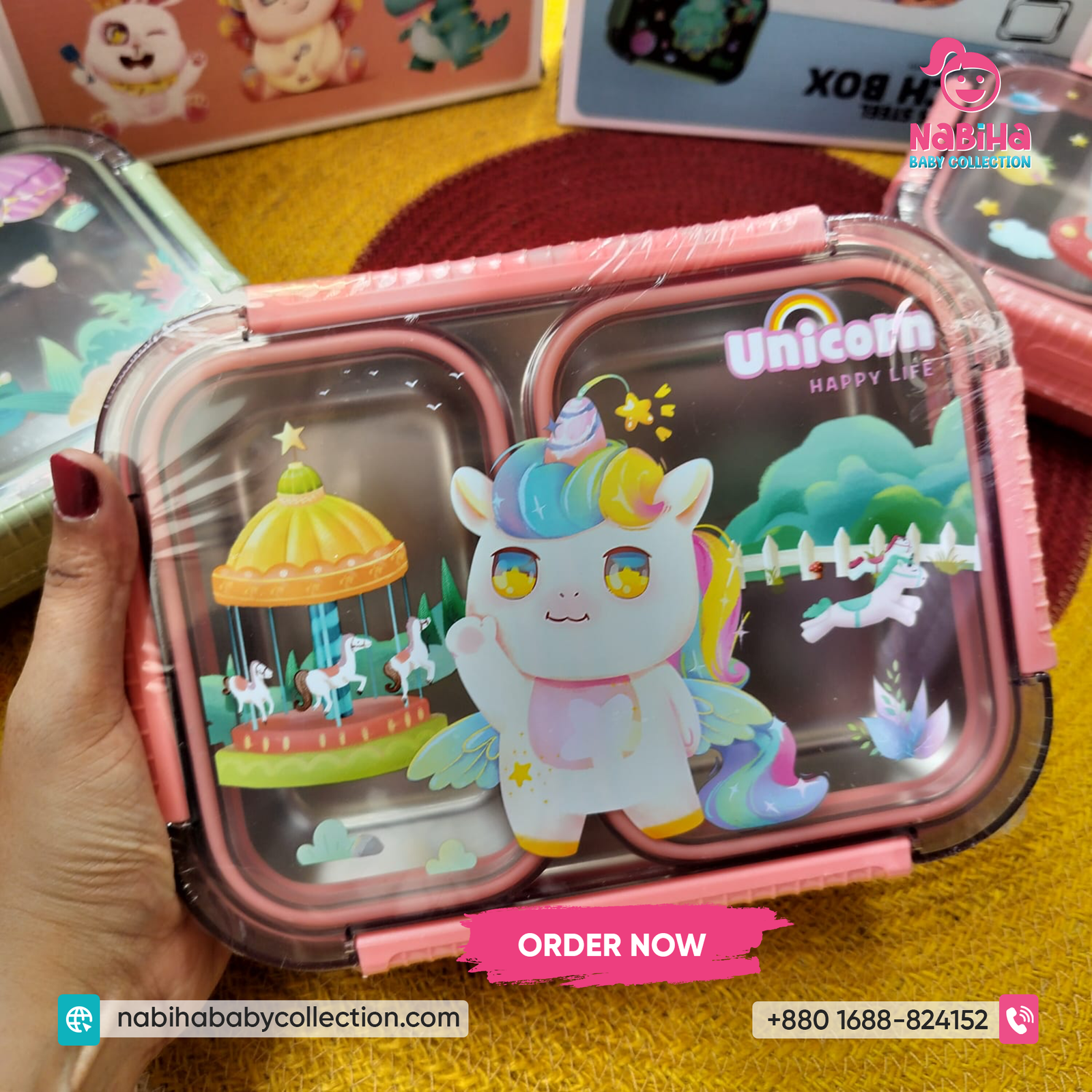 2 Layer Cartoon Kids Stainless Steel Lunch Box