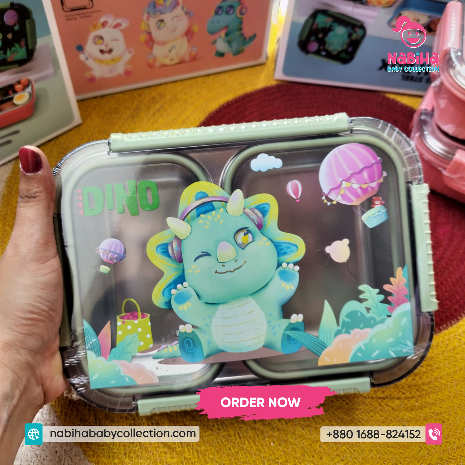 2 Layer Cartoon Kids Stainless Steel Lunch Box