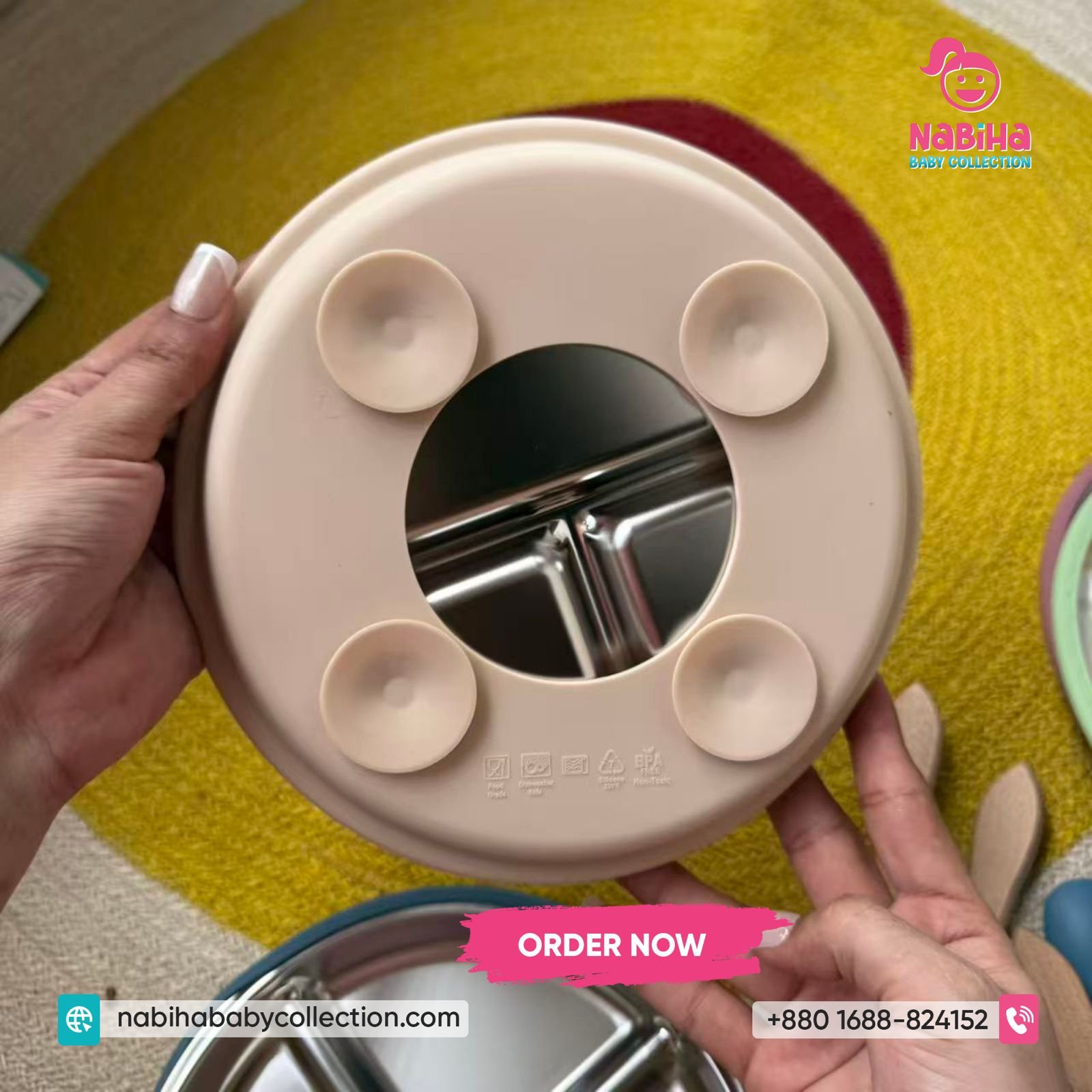 Premium Stainless Steel Baby Suction Plate Set