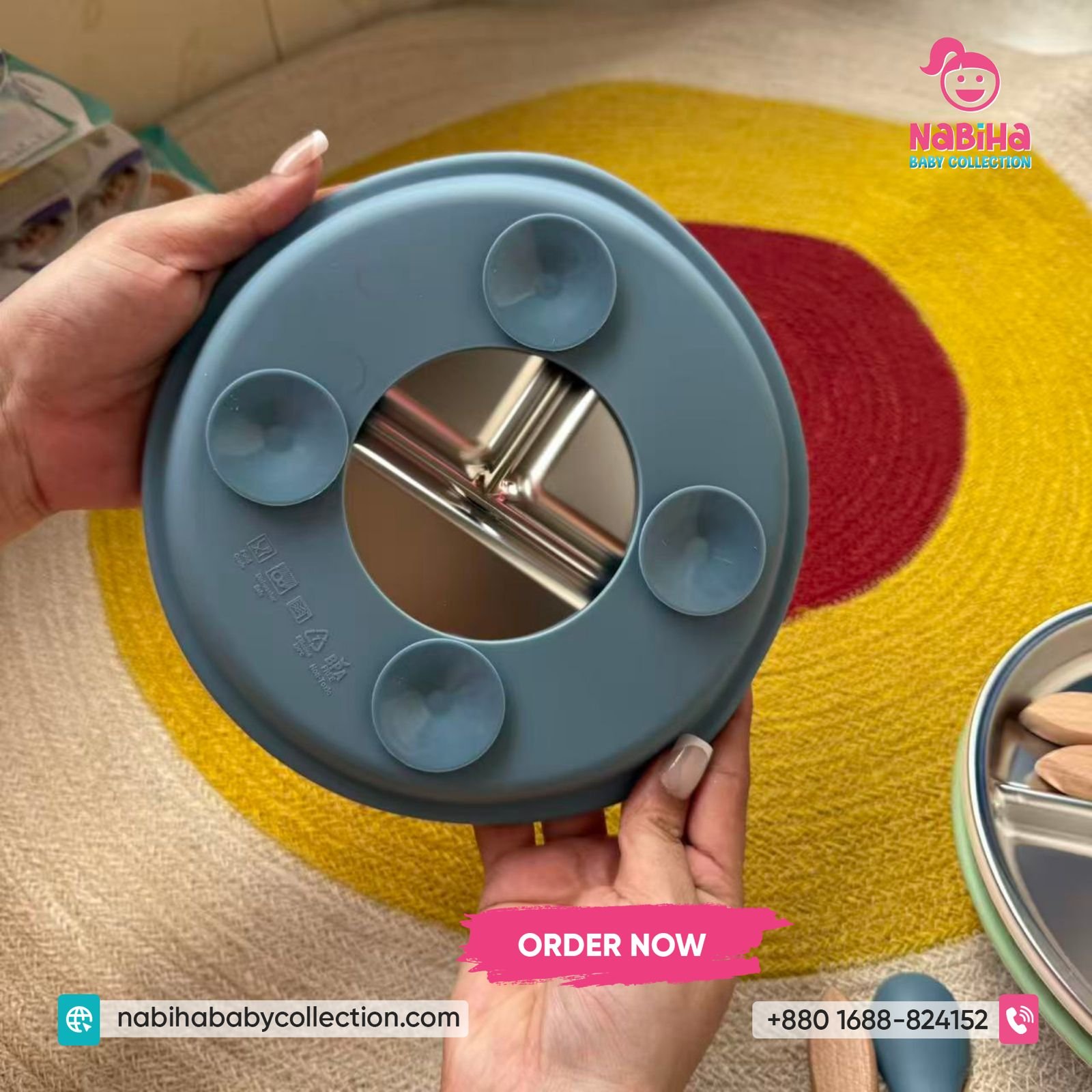 Premium Stainless Steel Baby Suction Plate Set
